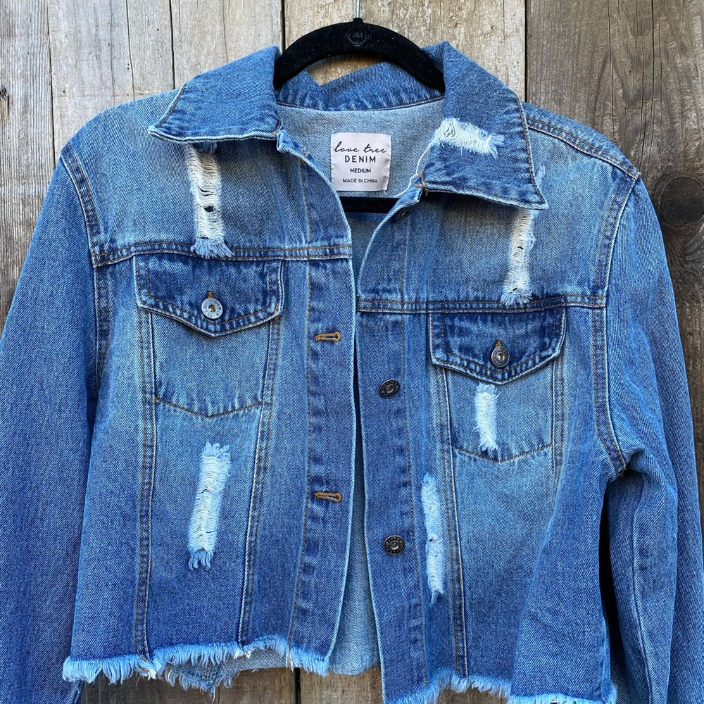Denim Cropped Jacket - Picture 2 of 2